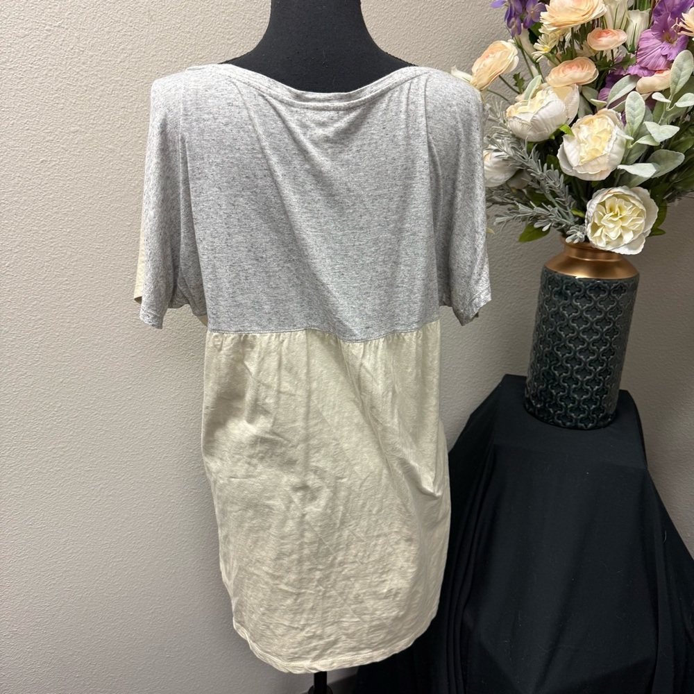 🌻 Hannah Yellow Floral Mixed Media Tee Top L – Soft Cotton Blend - Picture 3 of 7